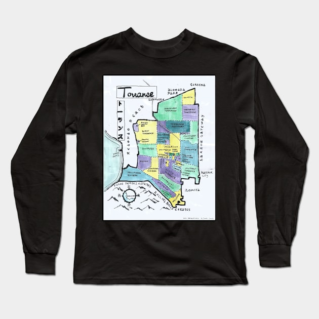 Torrance Long Sleeve T-Shirt by PendersleighAndSonsCartography